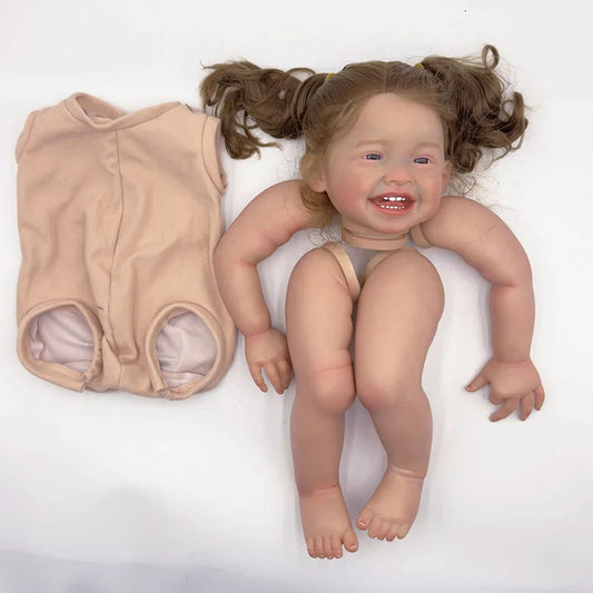 24inch Mila Lifelike Unfinished Reborn Doll kit painted Doll kit Doll parts with Hand Root Hair