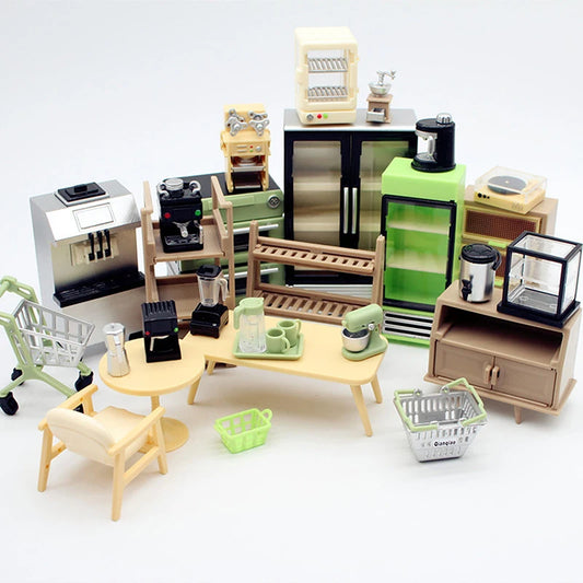 1:12 Dollhouse Miniature Juicer Coffee Machine Kitchen Supplies Miniature Scene Model Coffee and Milk Tea Shop Decor Accessories